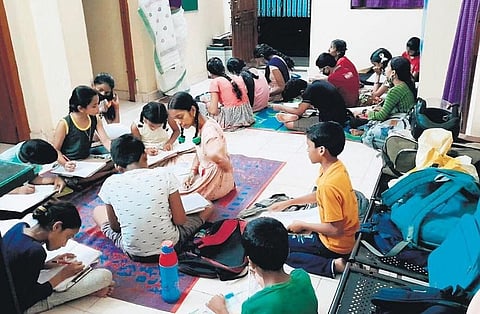 Daily tuition classes being taken up at the ASK Foundation in Viskahapatnam