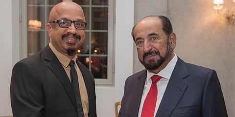 Mohan Kumar with Sharjah ruler Sheikh Sultan Bin Muhammad Al Qasimi