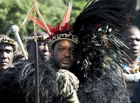 King Misuzulu ka Zwelithini looks on, during a coronation event, at KwaKhangelamankengane Royal Palace in Nongoma, South Africa, in August 2022. (File Photo | AFP)