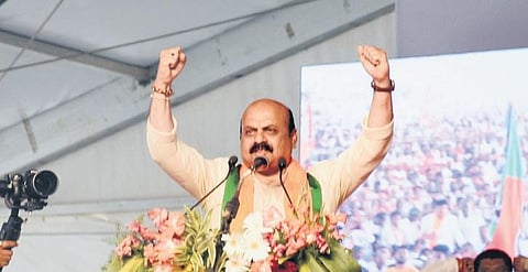 CM Basavaraj Bommai at the OBC Morcha convention in Kalaburagi on Sunday |Express