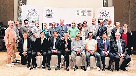 The World Squash Federation (WSH) members at the AGM in Chennai on Sunday