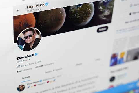 Elon Musk's Twitter page  (Photo | AP)