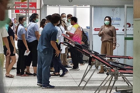 Residents line up to donate blood a the local hospital for victims of an attack at a daycare center, Thursday, Oct. 6, 2022. (Photo | AP)
