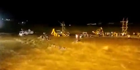 Flash floods during idol immersion on Vijayadashami killed atleast 8 people.(Photo | Screengrab)