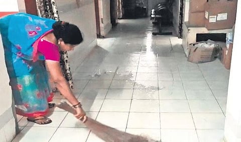 Officials said that repair works at the facility, sanctioned under the State government’s Nadu-Nedu programme long ago, were yet to be undertaken | EXPRESS