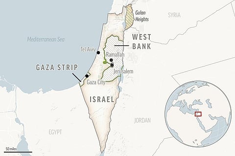 This is a locator map of Israel and the Palestinian Territories. (Photo | AP)