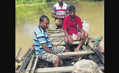 Forest staff searching for Sila’s body in a river near Bhitarkanika | Express