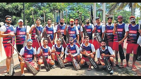 Kashmiri rowers of ‘Mighty Oars’ who took part in the fifth race of the Champions Boat League held at Marine Drive in Kochi