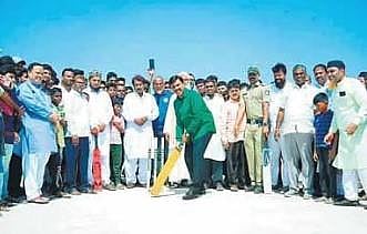 BJP leader Gali Janardhana Reddy inaugurates a local cricket tournament in Ballari on Sunday | Express