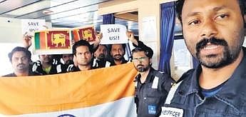 A screengrab of the video message sent by the beleaguered sailors