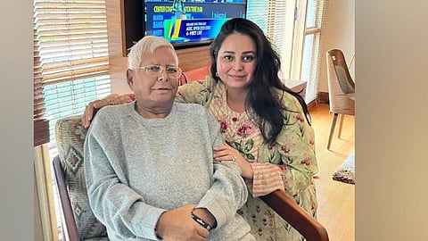 Lalu Prasad Yadav with daughter Rohini. 