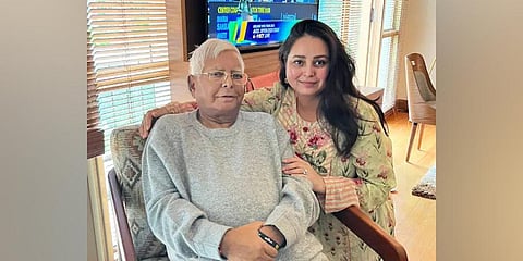 Lalu Prasad Yadav with daughter Rohini. 
