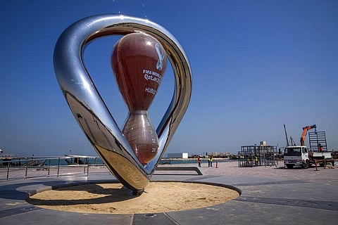 FIFA World Cup Countdown Clock on Doha's corniche. Image used for illustrative purposes only. (File Photo | AP)