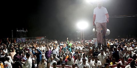 Supporters on the 66th day of Bharat Jodo Yatra in Hingoli district. (Photo | Jairam Ramesh @ Twitter)