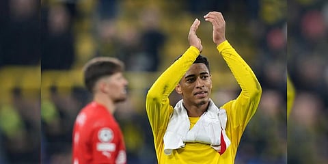 Borussia Dortmund midfield sensation Jude Bellingham. (File Photo | AP)