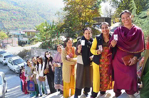 The polling was steady and is said to be moderate with Election Commission keeping the turnout at 66%. (Photo | PTI)