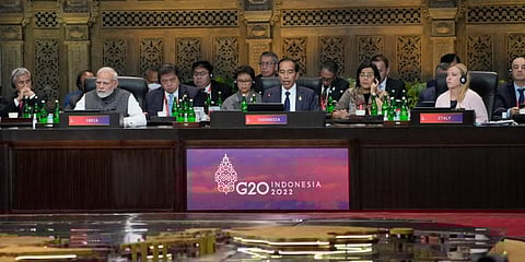 Indonesia President Joko Widodo speaks during the G20 leaders summit in Nusa Dua, Bali, Indonesia. (Photo | AP)