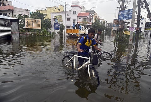 Thiruvalluvar Nagar (in pic) and and Arumugam Nagar were the worst affected localities in Mugalivakkam. (Photo | Martin Louis, EPS)