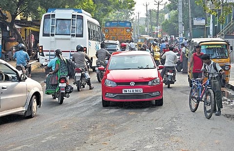 S Kolathur Main Road is among the 423 roads proposed for widening by the Chennai Metropolitan Development Authority | Ashwin Prasath