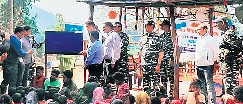 A television set was on Thursday installed in the village.(Photo | Express)