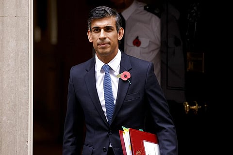 Britain's Prime Minister Rishi Sunak leaves 10 Downing Street, Nov. 2, 2022. (File Photo | AP)
