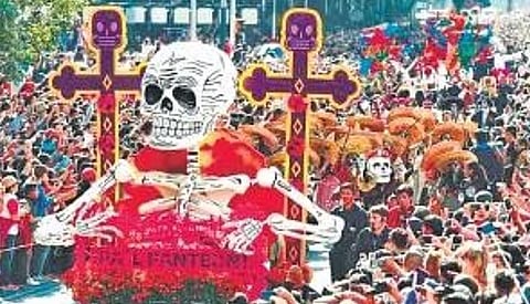 A scene from Day of the Dead celebrations in Mexico