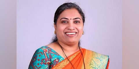 Rutuja Latke, candidate of 'Shiv Sena Uddhav Balasaheb Thackeray' party for the Andheri (east) bypoll. She is poised to get elected unopposed. (Photo | Rutuja Latke Twitter)