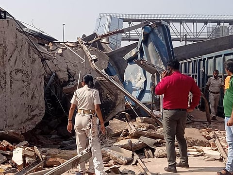 A speeding goods train detailed at Korai station in Jajpur district crashed into waiting passengers killing at least three of them. (Photo | Special arrangement)