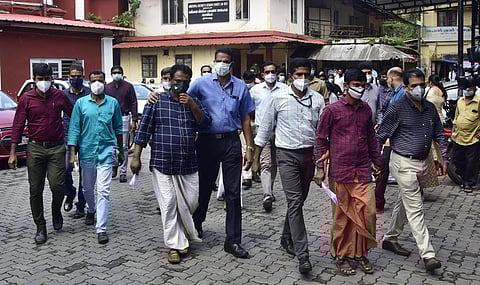 Periya twin murder accused being presented at the CJM court by CBI officials in Kochi. (File Photo | Albin Mathew, EPS)