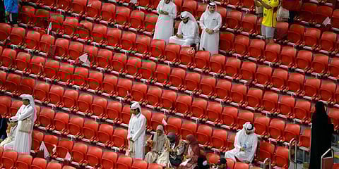A view of the stands at the end of the Qatar 2022 World Cup Group A football match between Qatar and Ecuador at the Al-Bayt Stadium in Al Khor, north of Doha. (Photo | AFP)