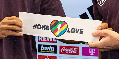 Players wearing kit that is not authorised by FIFA could be shown a yellow card, and this includes the wearing of 'OneLove' armband in support of LGBTQ rights. (File Photo | AFP)