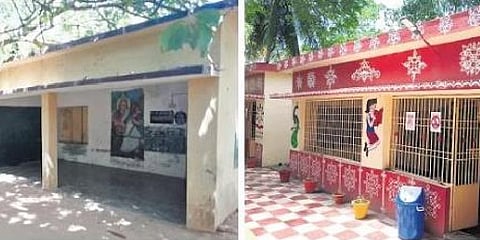 ​  MPP School Rajanagaram (Pichatur) before and after revamping | Express  ​