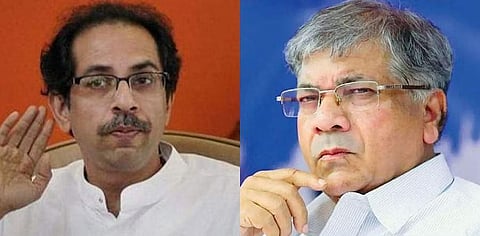 Shiv Sena chief Uddhav Thackeray(L) and VBA chief Prakash Ambedkar. (Photo| PTI)