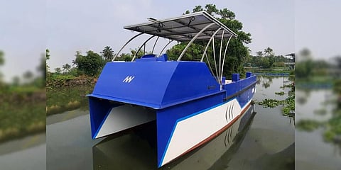 Srav, the solar offshore fishing vessel, developed by NavAlt Solar and Electric Boats. (Photo | ENS)
