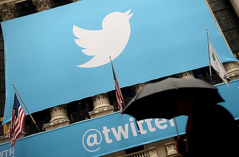 A banner with the Twitter logo. (Photo | AFP)