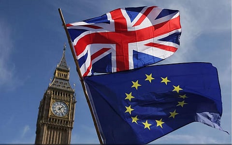 Britain and EU flag used for representational purposes. (Photo | AFP)
