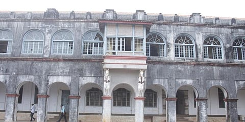 The pitiable condition of the Madikeri Palace inside the Madikeri Fort premises. (Photo | Express)
