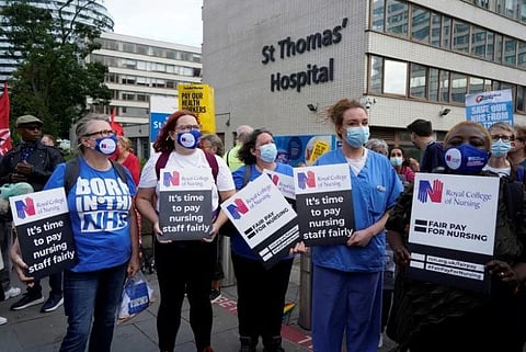 UK nurses strike over low pay, long working hours. (Photo | AFP)