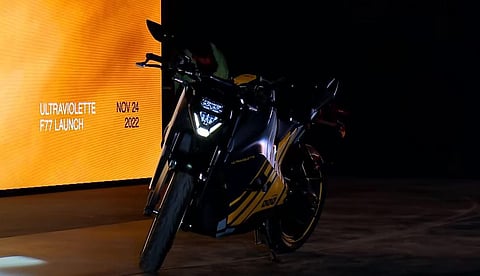 Ultraviolette launches Rs 3.88 lakh electric bike - the F77. (Screengrab)
