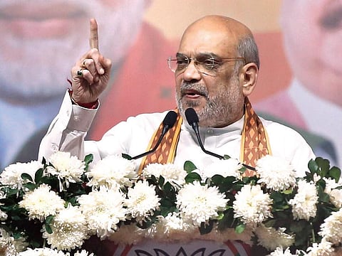 Union Home Minister Amit Shah addressing a rally in Gujarat’s Kheda district  | PTI