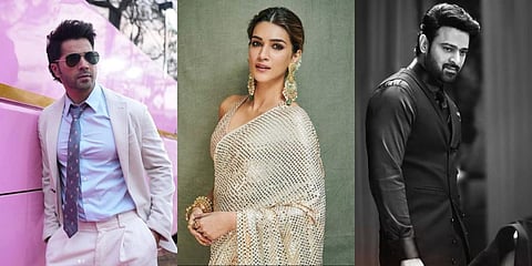 Actors Varun Dhawan,  Kriti Sanon and Prabhas (Photo | Instagram)
