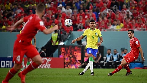 Casemiro's late deflected strike was enough for Brazil to beat Switzerland and secure a place in the World Cup last 16. (Photo | AFP)