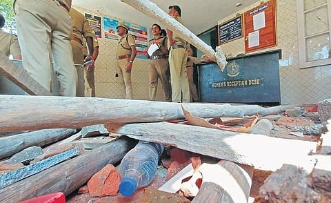 Vizhinjam police station in Thiruvananthapuram damaged by protesters on Sunday night | B P Deepu