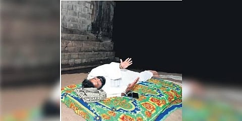 Minister B Sriramulu at the canal site