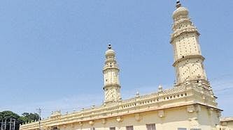A file phote of police guarding Srirangapatna Jama Masjid  