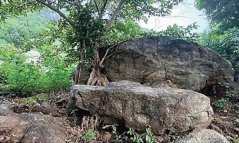 One of the two rock shelters found in Dummaguda | Express