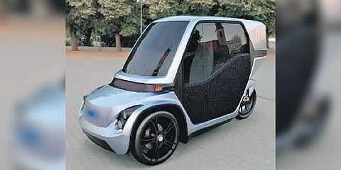 Reverse trike electric vehicle innovated by Hubballi-based startup
