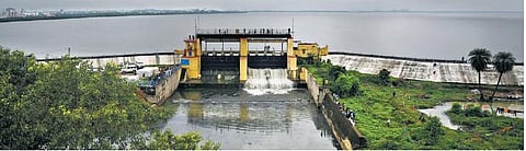 Surplus water was released from Puzhal reservoir on Wednesday after catchment areas record heavy rainfall | Shiba Prasad sahu