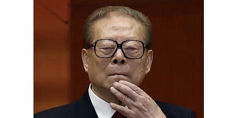 Former Chinese President Jiang Zemin at the 18th Communist Party Congress in Beijing, Nov. 8, 2012. (File Photo | AP)