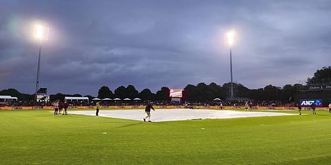 Rain stops play in Christchurch.(Photo | Twitter , BCCI)